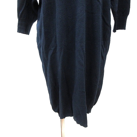 プラステ Plst ニットワンピース ミニ Vネック 七分袖 2 紺 ネイビー St レディース 195 ベクトルパーク