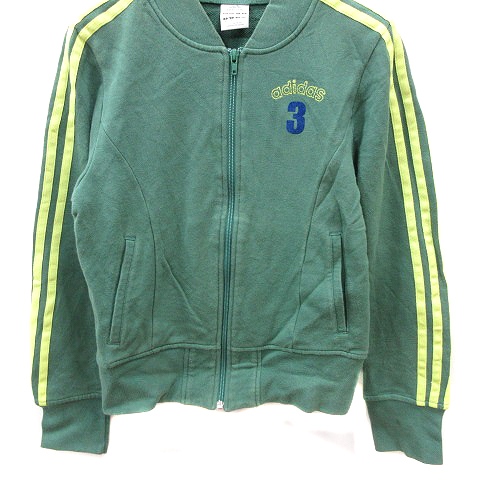 アディダス Adidas ジャージ スウェット 長袖 ジップアップ ライン M 緑 グリーン St レディース 195 ベクトルパーク