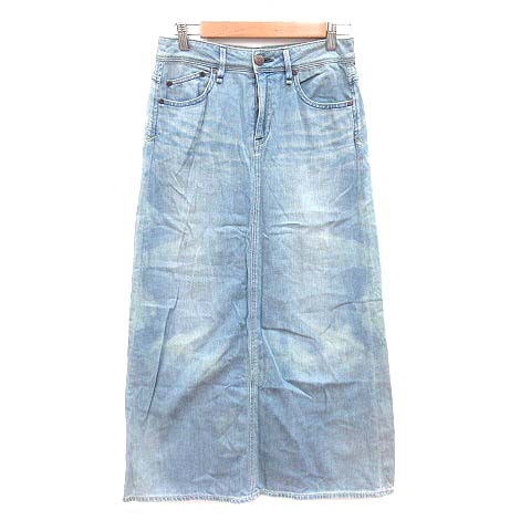 ヤヌーク Yanuk タイトスカート デニム ロング 麻混 リネン混 Xs 青 ブルー Yk レディース 195 ベクトルパーク