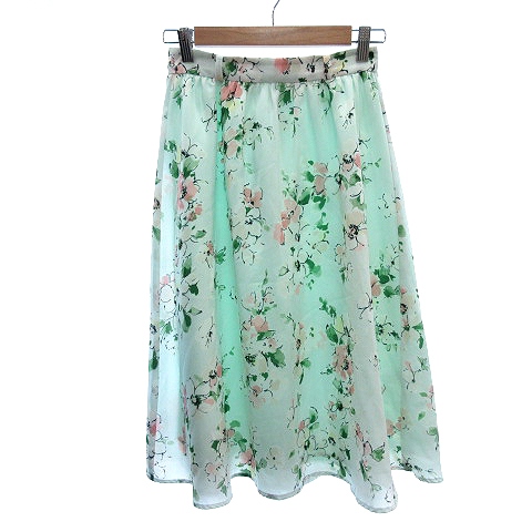 プロポーション ボディドレッシング Proportion Body Dressing フレアスカート ミモレ ロング 花柄 1 黄緑 ライトグリーン Au レディース 195 ベクトルパーク