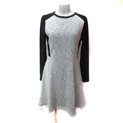 トッコ Tocco ひざ丈ワンピース 長袖 切替 M 黒 ブラック グレー Yi レディース 195 ベクトルパーク