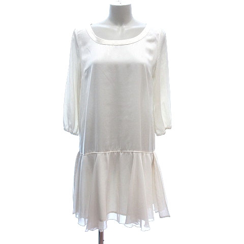 フェルゥ Feroux ワンピース ひざ丈 長袖 シフォン 2 白 ホワイト Ct レディース 195 ベクトルパーク