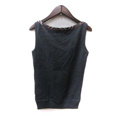 BURBERRY ブラック ノースリーブ セーター BURBERRY BLUE LABEL ノースリーブ ニット セーター 黒 38 BURBERRY