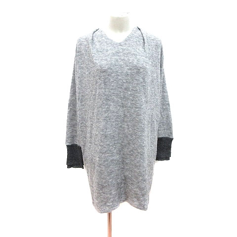 ロッソ Rosso アーバンリサーチ ニットワンピース ひざ丈 長袖 切替 F グレー Ct レディース 195 ベクトルパーク