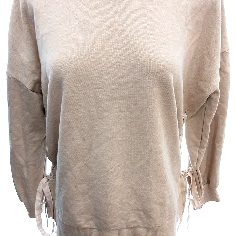 マジェスティックレゴン Majestic Legon アメリエル Amelier トレーナー レースアップ スウェット 長袖 M ベージュ Au レディース 195 ベクトルパーク