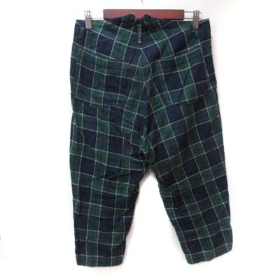 ニコアンド Niko And クロップドパンツ チェック 09 紺 ネイビー 緑 グリーン Yi レディース 195 ベクトルパーク
