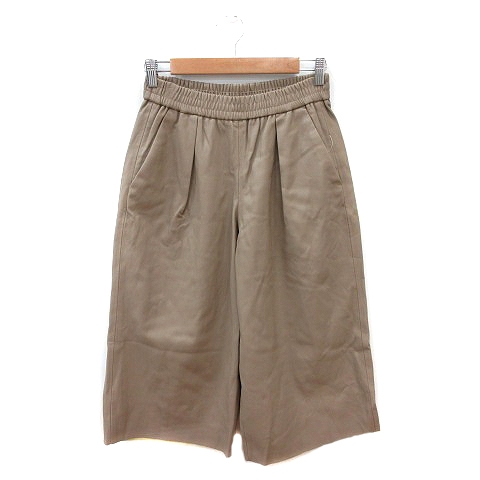 未使用品 ザラ ベーシック Zara Basic ガウチョパンツ クロップド フェイクレザー S ベージュ St レディース 195 ベクトルパーク