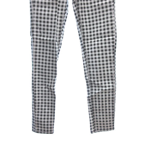 イング Ingni スキニーパンツ ロング ハイウエスト ギンガムチェック S 黒 ブラック 白 ホワイト Ct レディース 195 ベクトルパーク