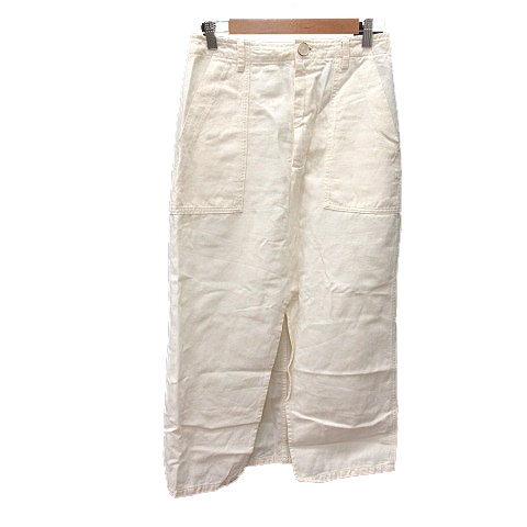 ザラ Zara タイトスカート デニム ロング M 白 アイボリー Ms レディース 195 ベクトルパーク