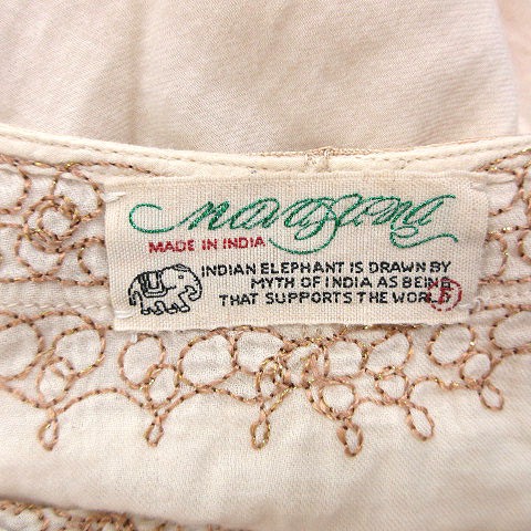 ナバアサナ Navasana ワンピース ひざ丈 長袖 刺繍 装飾 F ライトベージュ Ct レディース 195 ベクトルパーク