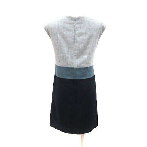 ラピスルーチェパービームス Lapis Luce Per Beams ワンピース ひざ丈 ノースリーブ ウール 切替 36 グレー Ct レディース 195 ベクトルパーク