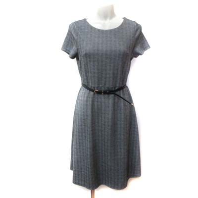 エニィスィス エニシス Anysis ひざ丈ワンピース 半袖 ウエストマーク 2 グレー Yi レディース 195 ベクトルパーク