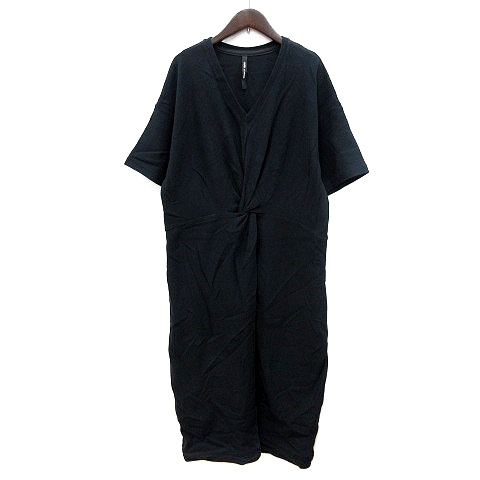 ノートエシロンス Note Et Silence ワンピース ロング Vネック 半袖 F 黒 ブラック Mn レディース 195 ベクトルパーク