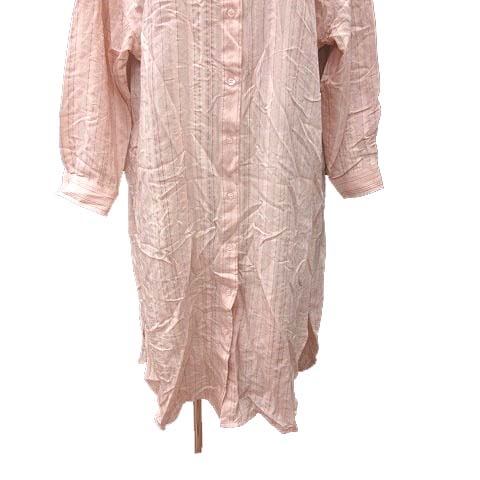 コラージュ ガリャルダガランテ Collage Gallardagalante シャツワンピース ロング ドルマンスリーブ ストライプ 長袖 F ピンク 黒 ブラック Yk レディース 195 ベクトルパーク