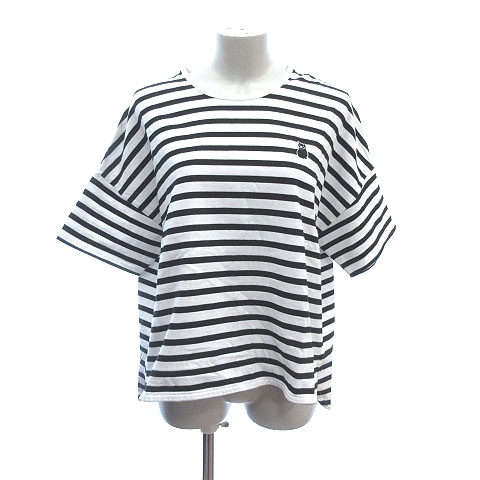 フラボア Frapbois Tシャツ カットソー 五分袖 ドルマンスリーブ Uネック ボーダー 1 白 ホワイト 黒 ブラック Ct レディース 195 ベクトルパーク フラボア Frapbois Tシャツ カットソー 五分袖 ドルマンスリーブ Uネック ボーダー 1 白 ホワイト 黒 ブラック Ct レディース 195 ベクトルパーク