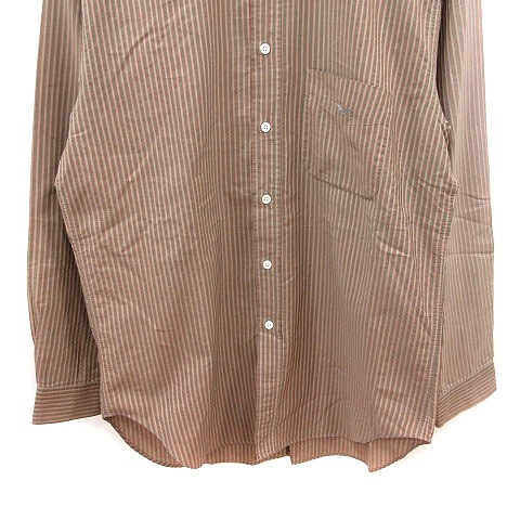 エンポリオアルマーニ EMPORIO ARMANI シャツ 長袖 ストライプ 40 茶