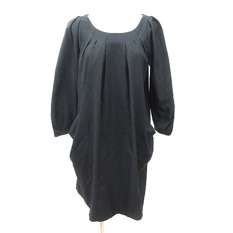 ジーナシス Jeanasis ひざ丈ワンピース 長袖 F 黒 ブラック Yk レディース 195 ベクトルパーク