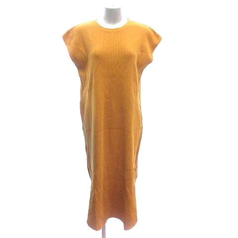 アンティローザ Auntie Rosa カットソーワンピース ロング フレンチスリーブ ワッフル地 F 黃 マスタード Ct レディース 195 ベクトルパーク