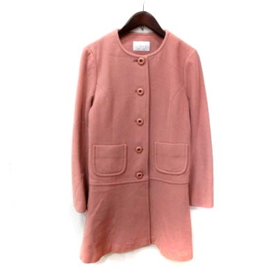 アベニールエトワール Aveniretoile ノーカラーコート 総裏地 ウール 38 ピンク Yi レディース 195 ベクトルパーク