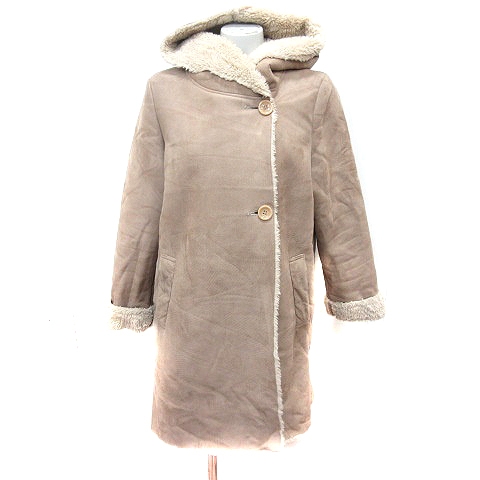 ヘザー Heather ムートンコート 総裏地ボア フード付 F 茶 ブラウン Rt レディース 195 ベクトルパーク