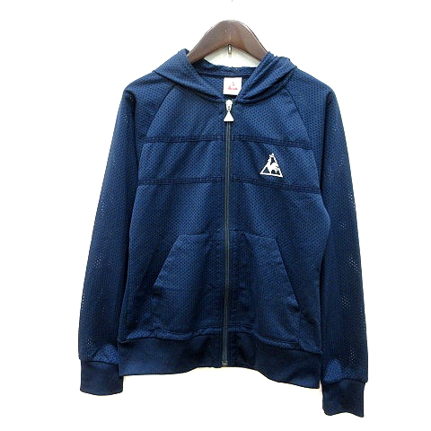 ルコックスポルティフ Le Coq Sportif パーカー ジップアップ ワンポイント メッシュ M 紺 ネイビー Mn レディース 195 ベクトルパーク