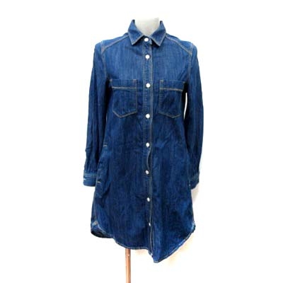 ココディール Coco Deal シャツワンピース ひざ丈 デニム 長袖 1 青 ブルー Yi レディース 195 ベクトルパーク