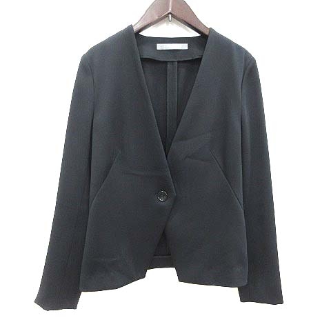 セオリーリュクス theory luxe ノーカラージャケット 38 黒 ブラック 