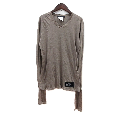 ユリウス Julius 7 カットソー Tシャツ Vネック 長袖 1 グレージュ Mn メンズ 195 ベクトルパーク