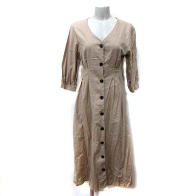 アズノウアズ As Know As ロングワンピース 七分袖 F ベージュ Yi レディース 195 ベクトルパーク