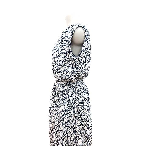 ロッソ Rosso アーバンリサーチ ワンピース ひざ丈 ノースリーブ リバーシブル 花柄 無地 F 紺 ネイビー 白 ホワイト Ct レディース 195 ベクトルパーク