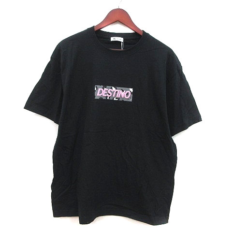 未使用品 タケオキクチ Takeo Kikuchi Tシャツ カットソー クルーネック プリント 半袖 Xl 黒 ブラック ピンク グレー 白 ホワイト Ms メンズ 195 ベクトルパーク