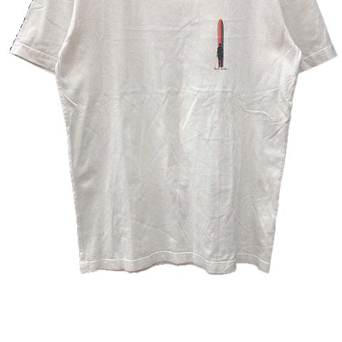 ポールスミス Paul Smith Tシャツ カットソー 半袖 クルーネック プリント L 白 アイボリー Ct メンズ 195 ベクトルパーク