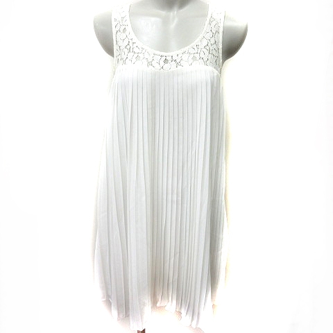 リップサービス Lip Service ワンピース フレア ひざ丈 プリーツ ノースリーブ 刺繍 M 白 ホワイト Rt レディース 195 ベクトルパーク