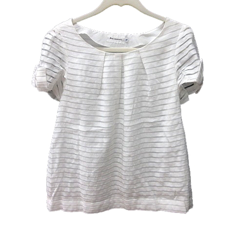 ボンメルスリード アナトリエ Bon Mercerie De Anatelier シャツ ブラウス 半袖 ボーダー 36 白 ホワイト Rt レディース 195 ベクトルパーク