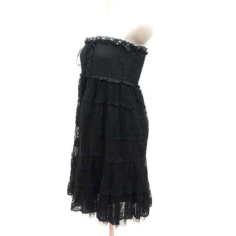 レストローズ L Est Rose ワンピース チューブトップ ミニ 総レース 2 黒 ブラック Yk レディース 195 ベクトルパーク