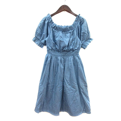 リリーブラウン Lily Brown ワンピース ひざ丈 半袖 F 水色 ライトブルー Mn レディース 195 ベクトルパーク