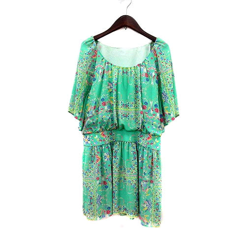 シンシアローリー Cynthia Rowley ワンピース ミニ 総柄 五分袖 2 緑 グリーン Mn レディース 195 ベクトルパーク