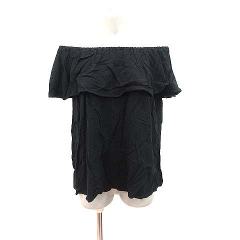 アズールバイマウジー Azul By Moussy カットソー オフショルダー フレンチスリーブ フリル S 黒 ブラック Ct レディース 195 ベクトルパーク