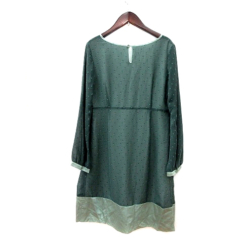 ノーリーズ Nolley S ワンピース ミニ ドット 長袖 38 緑 グリーン Mn レディース 195 ベクトルパーク