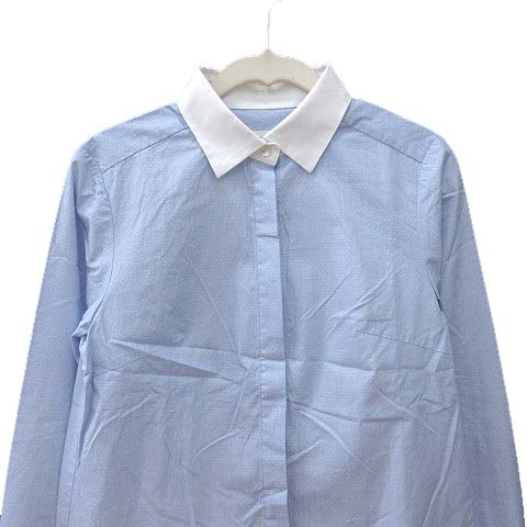 スキャパ Scapa クレリックシャツ 長袖 ドット 34 青 ブルー 白 ホワイト Ct レディース 195 ベクトルパーク