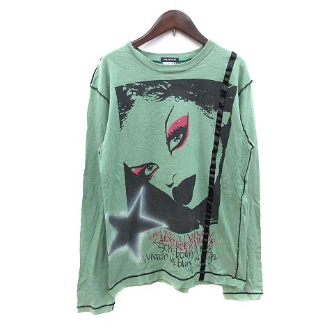 ミルクボーイ Milkboy Tシャツ カットソー 長袖 クルーネック ステッチ プリント パイピング 緑 カーキ Ct メンズ 195 ベクトルパーク
