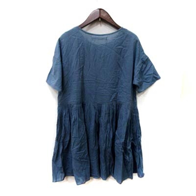 コンジェペイエ アデュートリステス Conges Payes Adieu Tristesse ひざ丈ワンピース 半袖 紺 ネイビー Yi レディース 195 ベクトルパーク