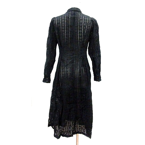 ジュエティ Jouetie ワンピース ミモレ ロング 刺繍 カットワーク 長袖 M 黒 ブラック Mn レディース 195 ベクトルパーク