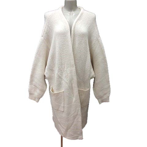 ジーナシス Jeanasis ロングカーディガン ニット 前開き 長袖 F 白 ホワイト Yk レディース 195 ベクトルパーク
