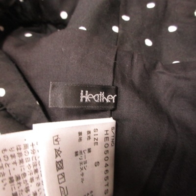 ヘザー Heather ワイドパンツ ドット S 黒 ブラック Yi レディース 195 ベクトルパーク