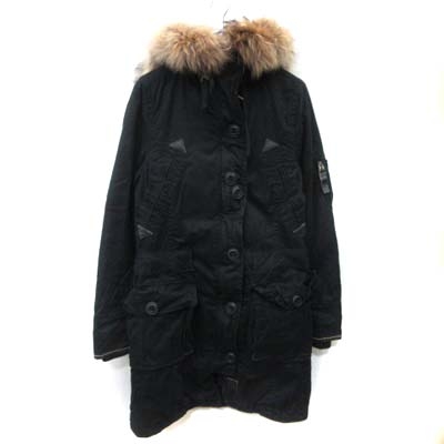 マウジー Moussy モッズコート ミリタリー 総裏地 ラクーンファー 2 黒 ブラック Yi レディース 195 ベクトルパーク