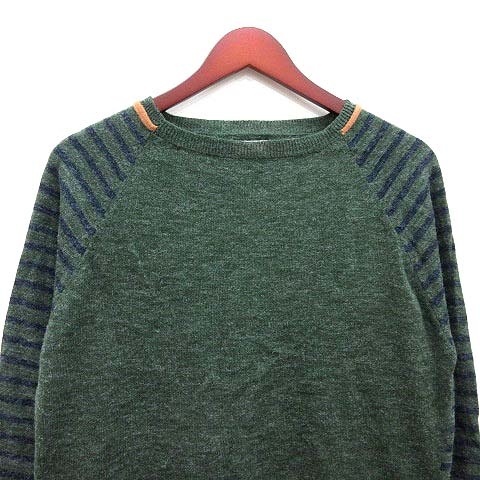 コーエン Coen ニット セーター ボーダー 長袖 M 緑 グリーン Yk メンズ 195 ベクトルパーク コーエン Coen ニット セーター ボーダー 長袖 M 緑 グリーン Yk メンズ 195 ベクトルパーク