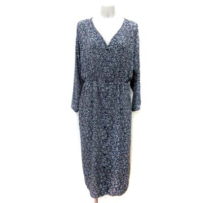 ローリーズファーム Lowrys Farm ロングワンピース 花柄 長袖 M 紺 ネイビー Yi レディース 195 ベクトルパーク