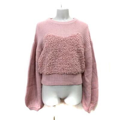 ダブルクローゼット W Closet ニット セーター 切替 ボア 長袖 F ピンク Yi レディース 195 ベクトルパーク ダブルクローゼット W Closet ニット セーター 切替 ボア 長袖 F ピンク Yi レディース 195 ベクトルパーク