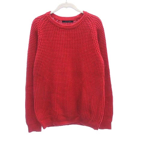 アーバンリサーチ ドアーズ Urban Research Doors ニット セーター 長袖 クルーネック ワッフル地 38 赤 レッド Ct メンズ 195 ベクトルパーク
